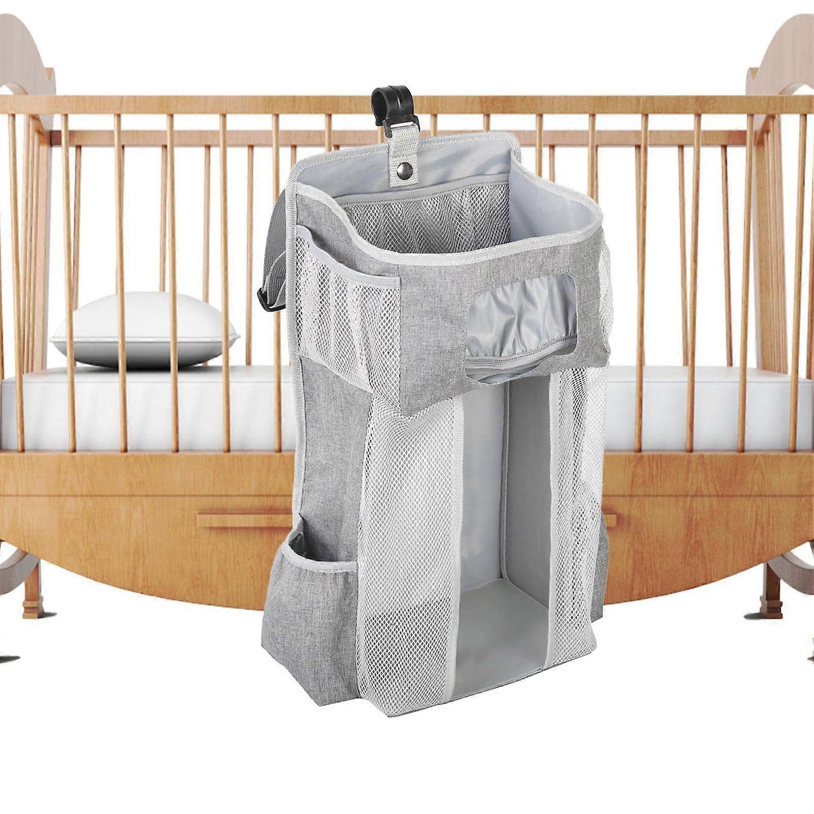 Nappy Organiser For Crib, For Changing Table And Cot, Gray Nursery Organiser, Baby Accessories