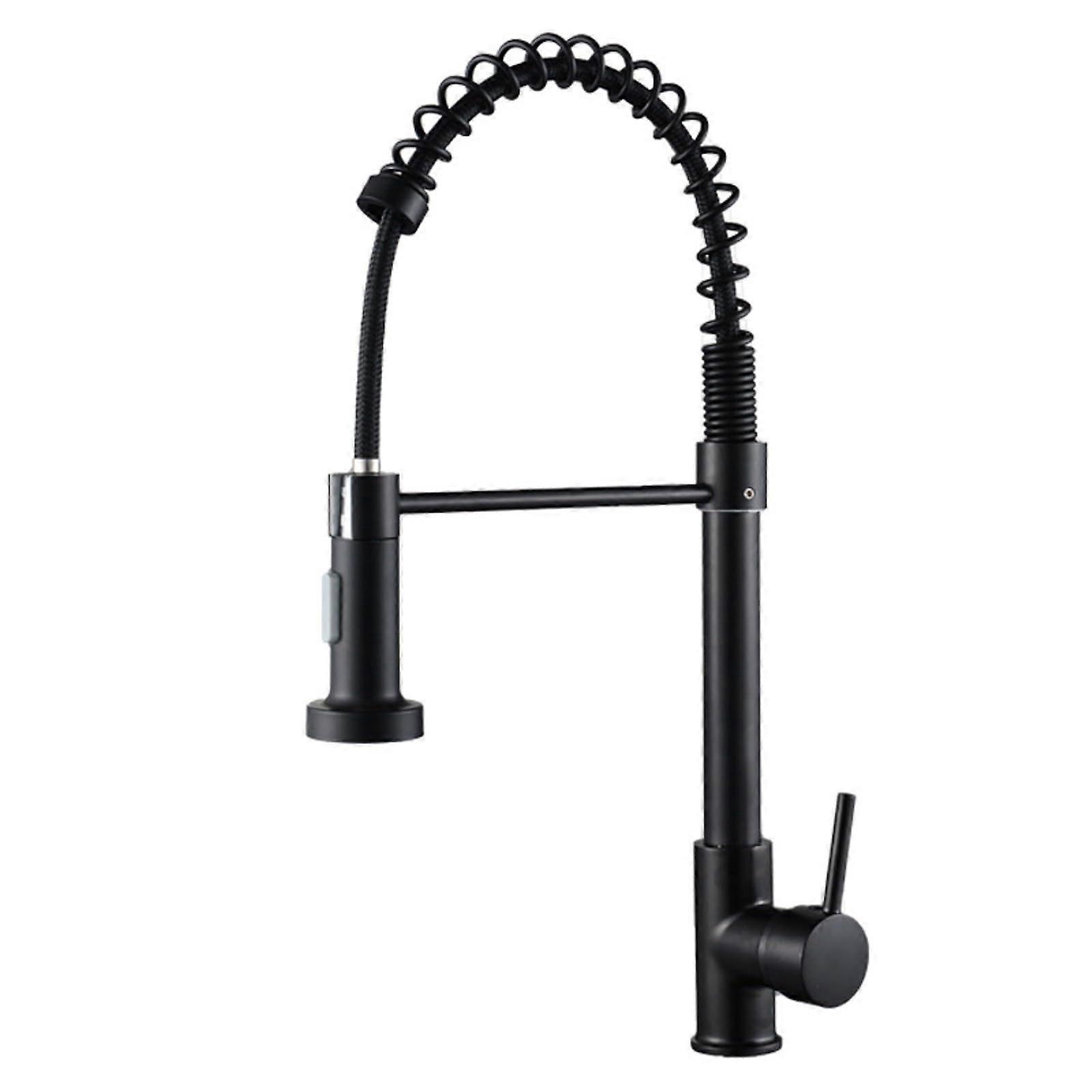 Kitchen Taps Dual Temperature Black Swivel Faucet Spring