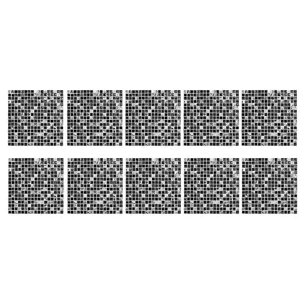 Black Removable Tile Stickers for Bathroom Floor Mosaic 20Pcs Pack