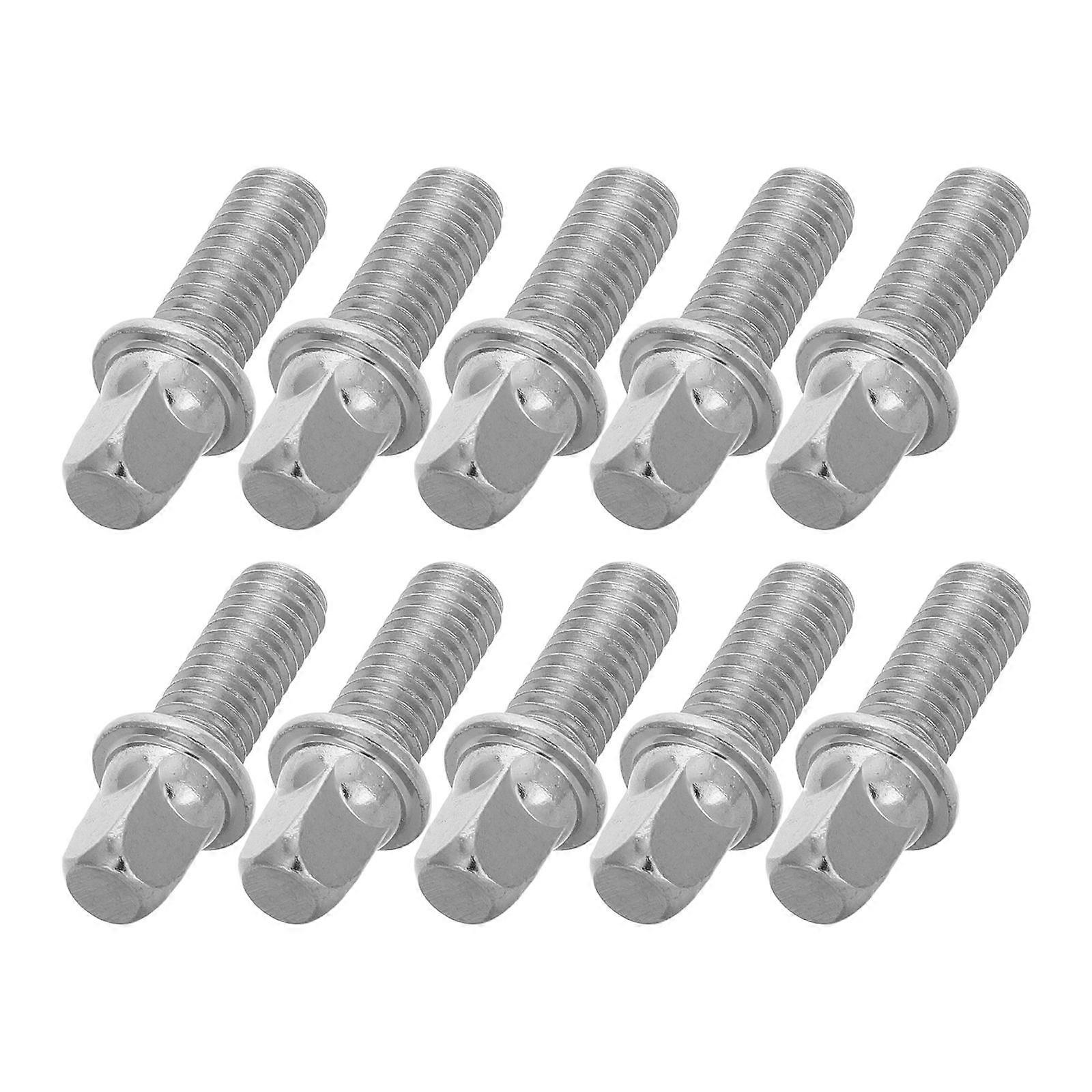 50 Pcs Drum Key Bolts Drum Hardware Fixation Screws M6X15mm Silver Durable Metal For Musicians And Drummers