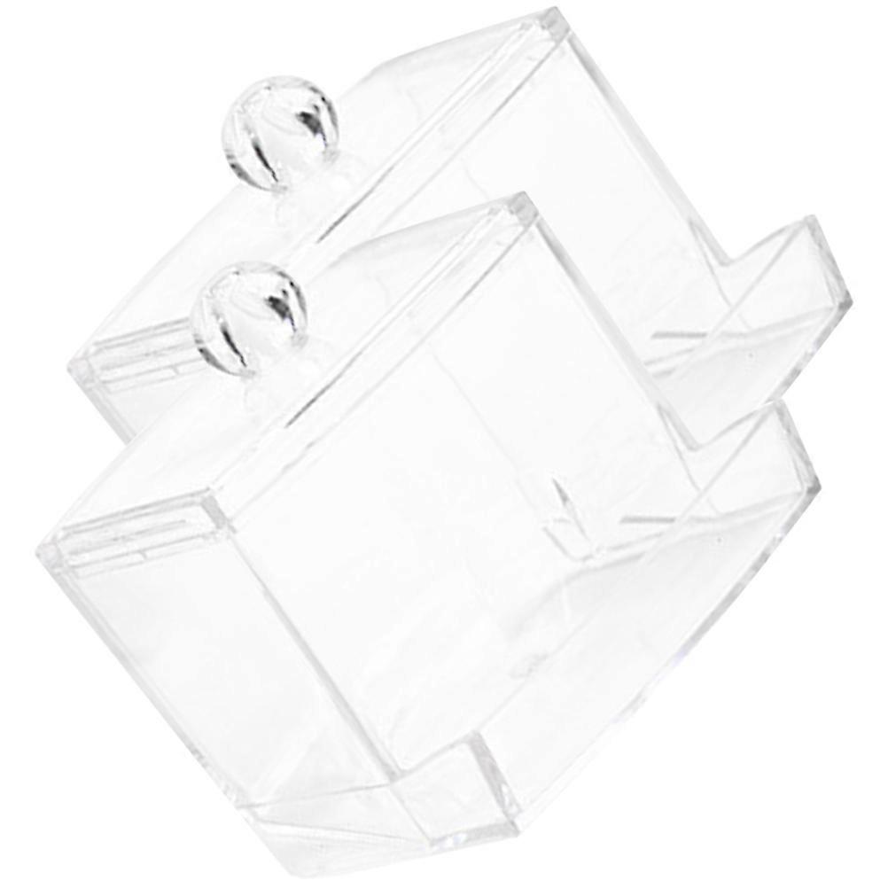 Plastic Automatic Bird Feeder Chicken Feeder No-spill Transparent Storage Holder Automatic Feeding 3.54x3.54x2.75in 2Pcs