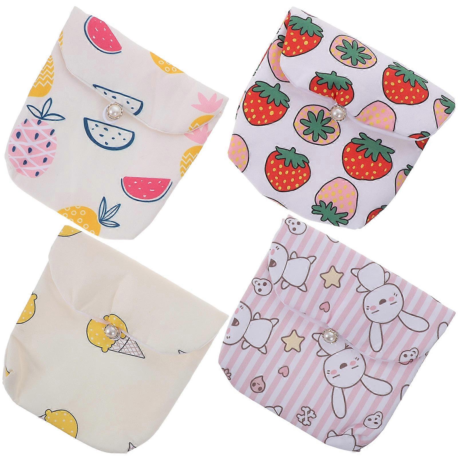 Adorable Coin Pouches Portable Tampon Holders Multi-Function Period Pouches 8Pcs