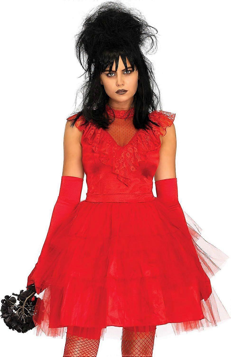 Lydia Deetz Cosplay Dress Mesh Gown Halloween Costume Stage Wedding Outfit  Sexy Red Dress | Fruugo UK