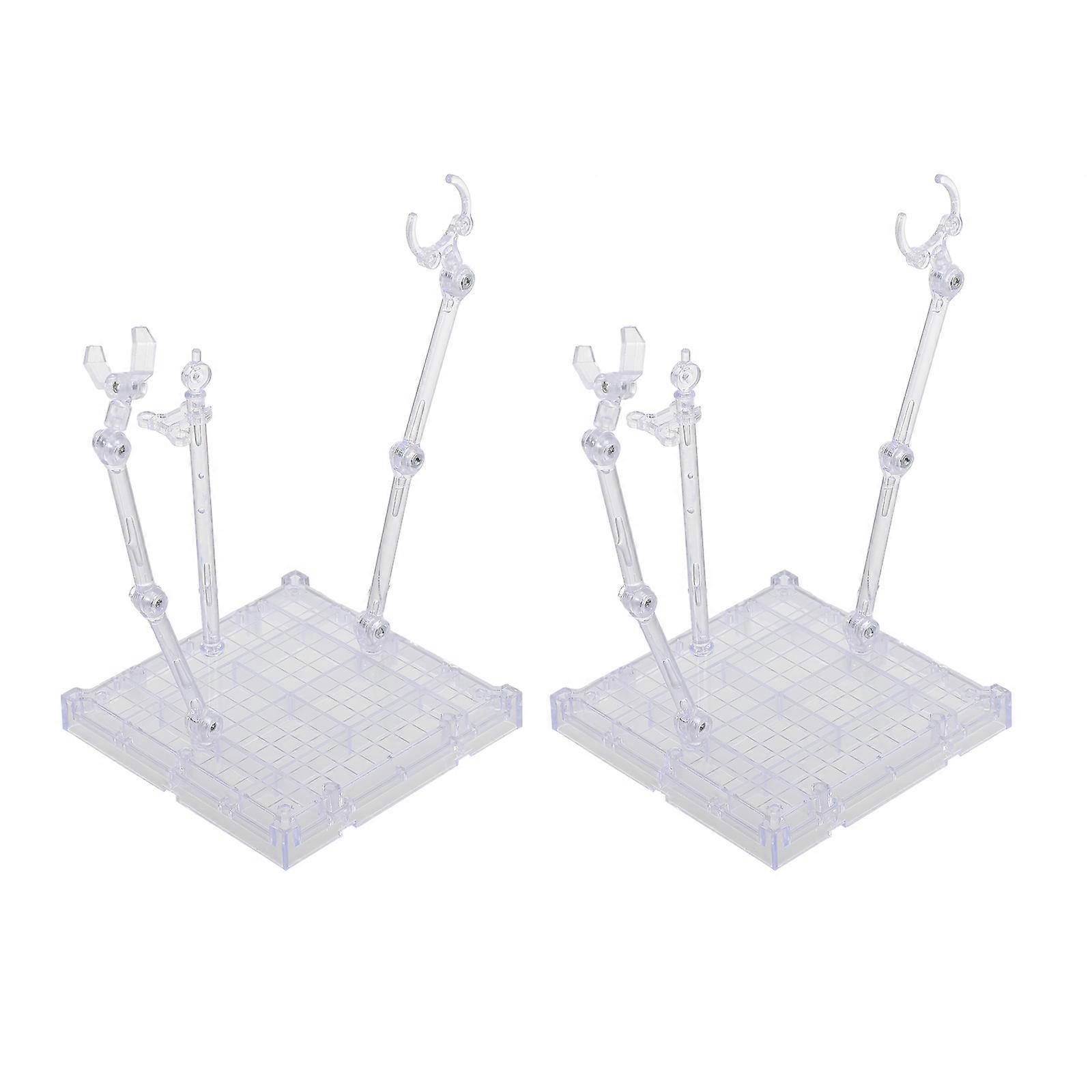 Figure Stand Plastic Model Base for Storage Use 4Pcs Transparent Holder