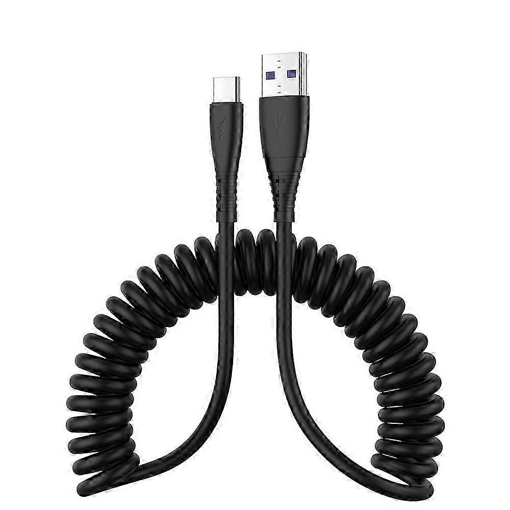 USB-C Fast Charging Cable 1.5m Spring Telescopic Phone Data Cord