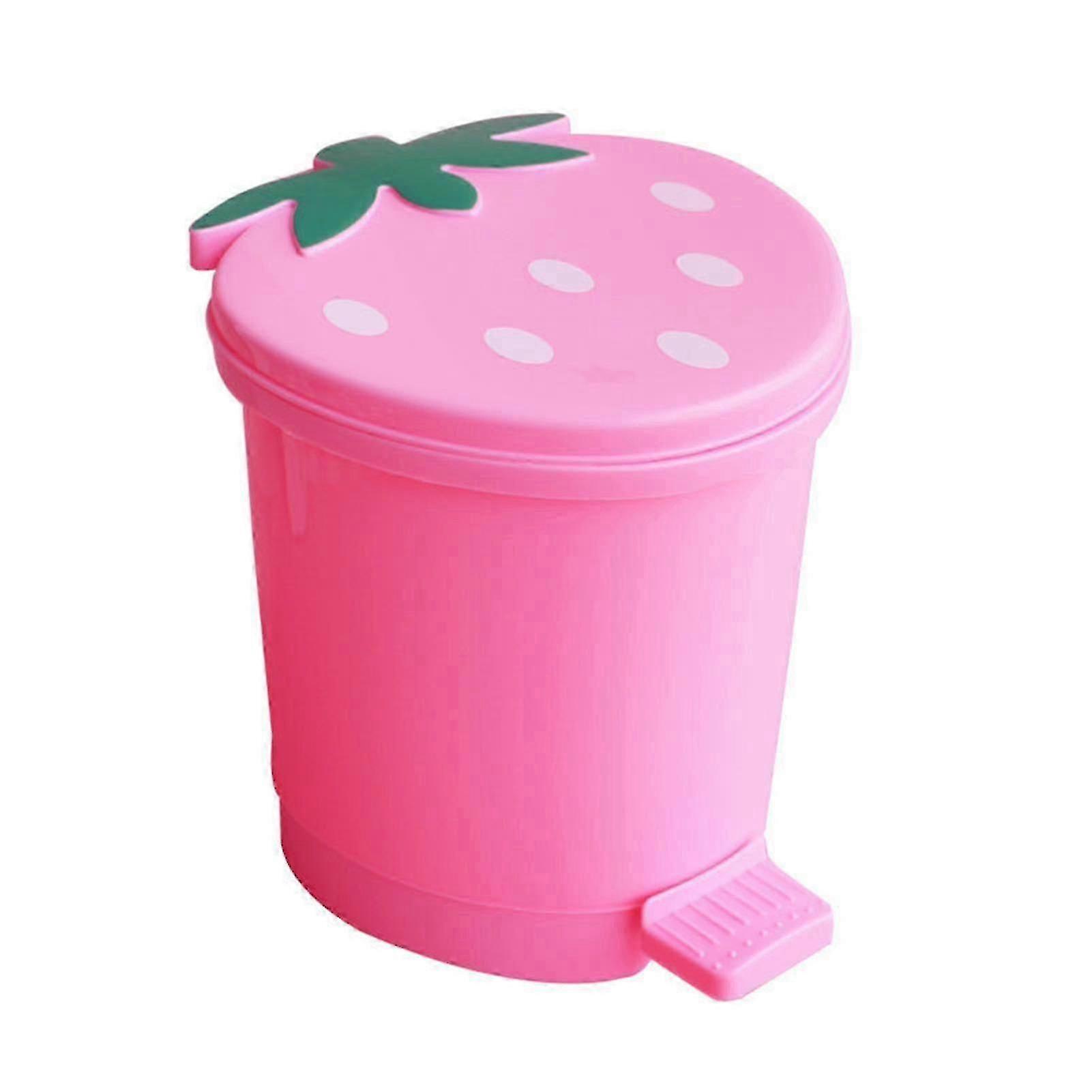 Trash Can Large-Capacity Good Weight Capacity Exquisite Shape Convenient High Durability Decorative Plastic Strawberry Style Waste Basket Garbage