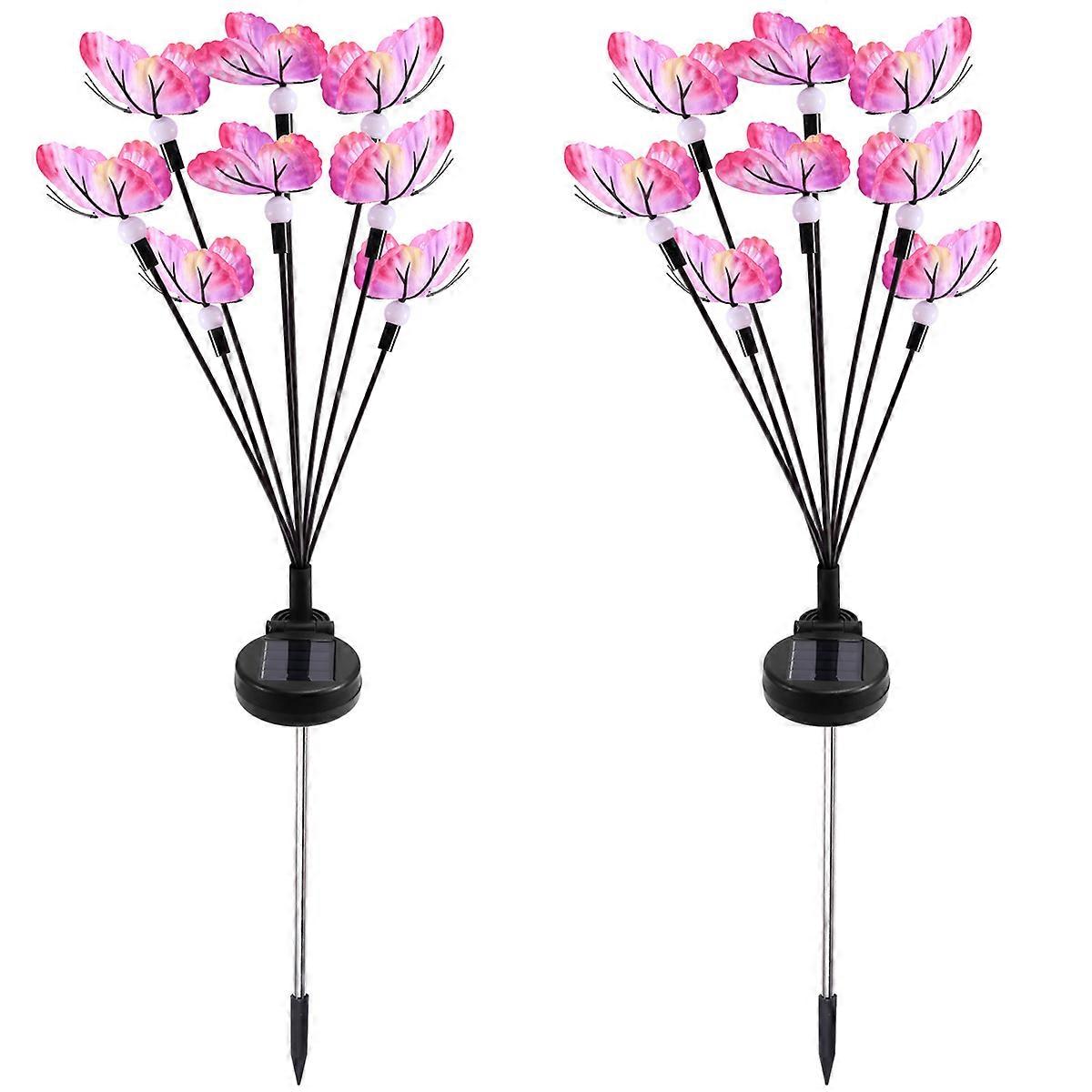 Solar Butterfly Firefly Lights Led Waterproof Lawn Lights,8-Light