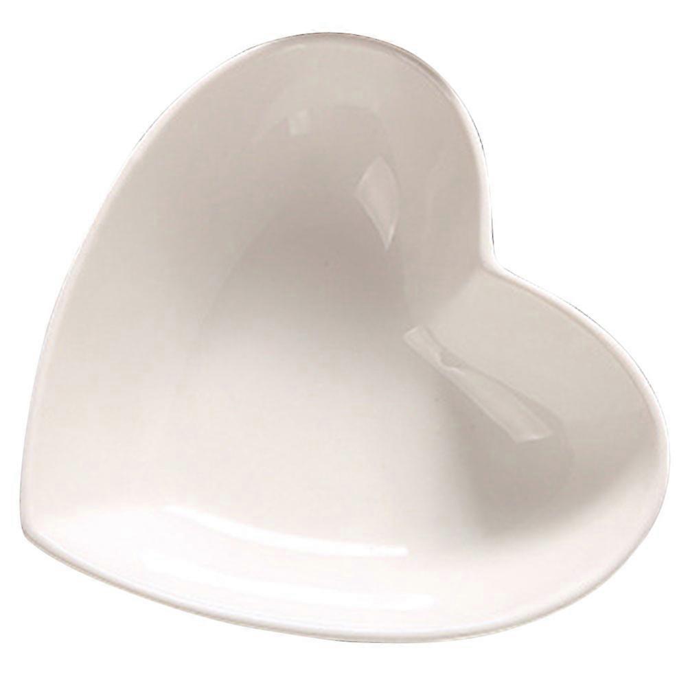 Heart Shaped Snack Serving Dish Suitable For Kitchen Tableware Bars Elegant White Color 1Pack