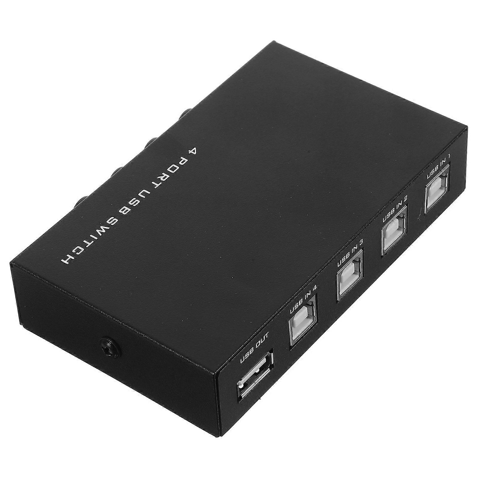 USB 2.0 Sharing 4-Port USB Hub for Printer Sharing 2Pcs Black