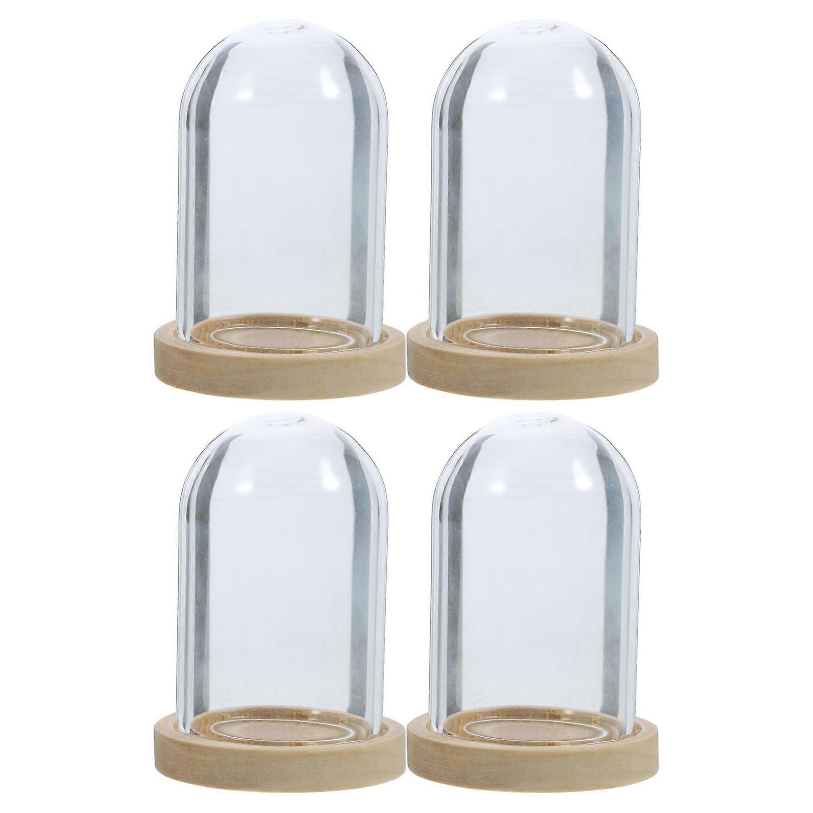 Glass Dome with Wood Base Display Dome for Decoration 16Sets