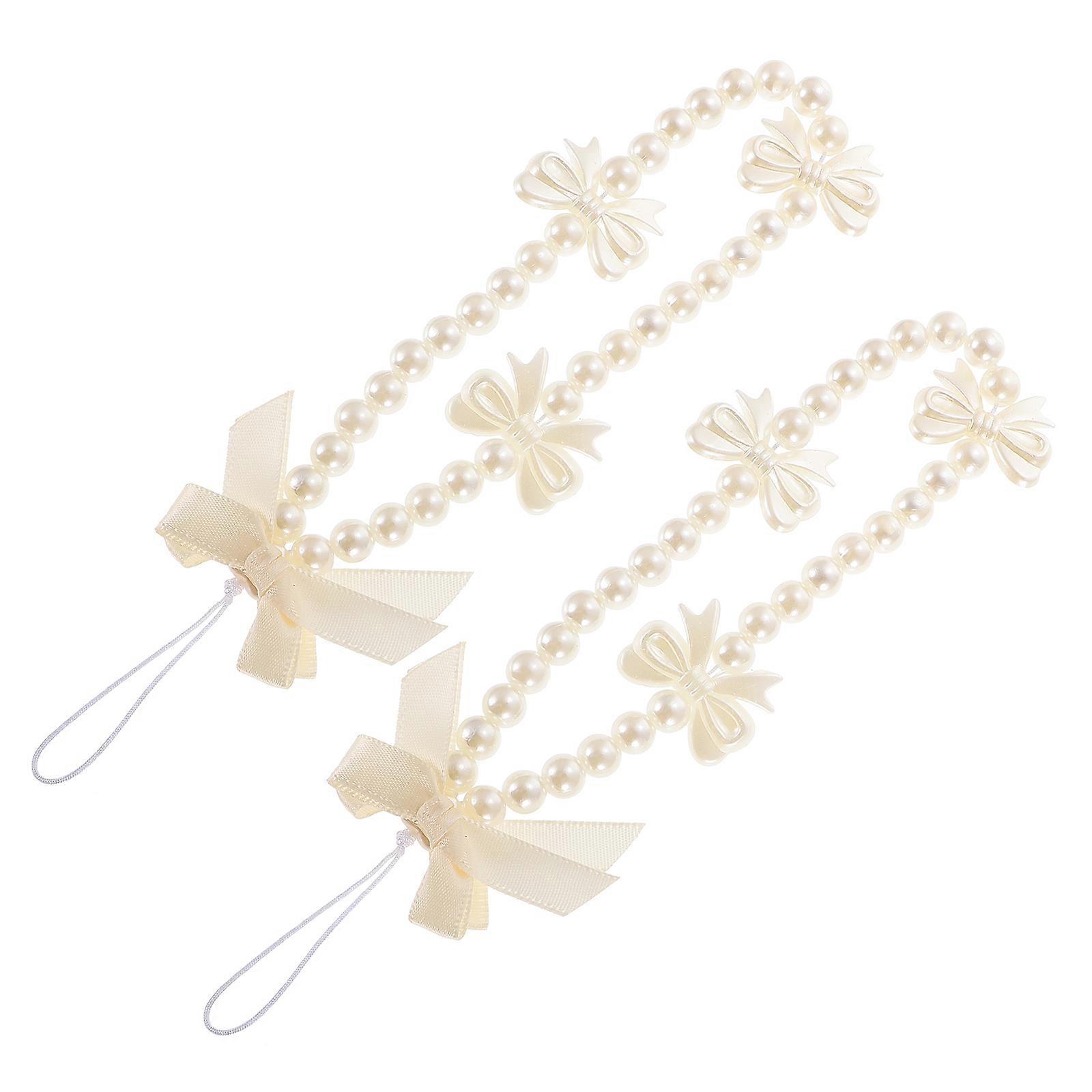 Wear-Resistant Phone Lanyard for Multi-Function Use 4Pcs Pearl Beads