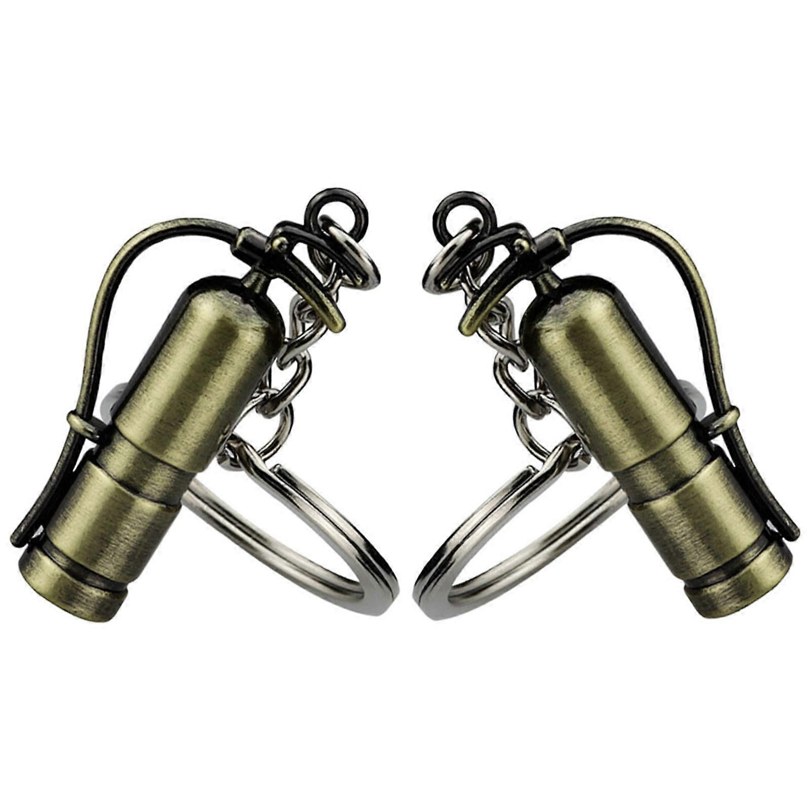Alloy Firefighter Keychain Extinguisher Hanging Ornament for Decoration 6Pcs