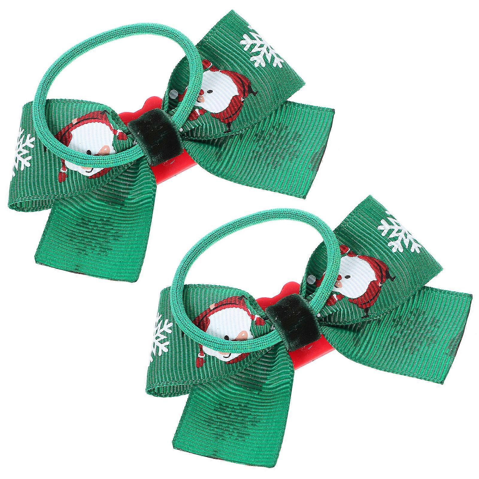 Xmas Hair Elastics 10 Pcs Rectangular Pattern Cute Hair Accessories for Kids and Adults Ideal for Themed Parties and Cosplay