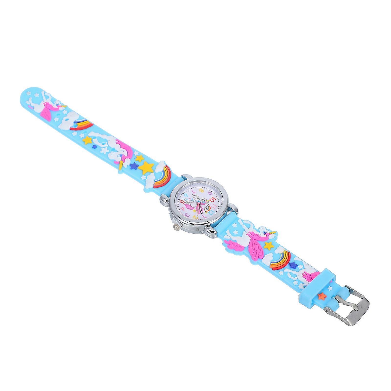 Practical Kids Watch Featuring 3D Unicorn Strap Design For Girls And Boys Perfect For Daily Life And Schedule Arrangement 4Pcs