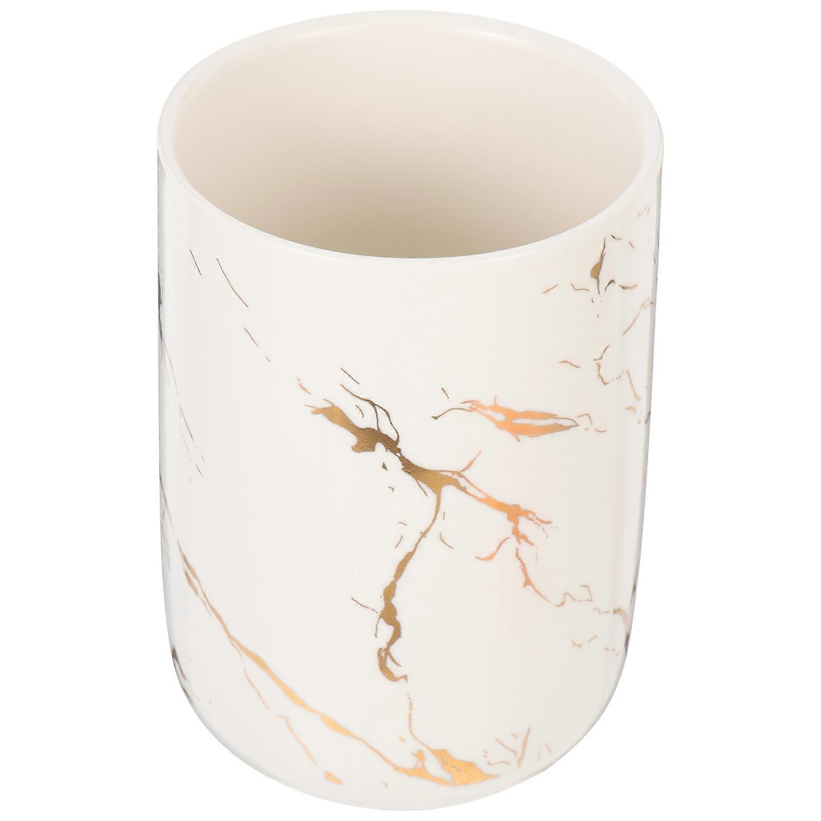 Marble Pattern Mouthwash Cup for Drinking Water 4Pcs Bathroom Storage Cup Set