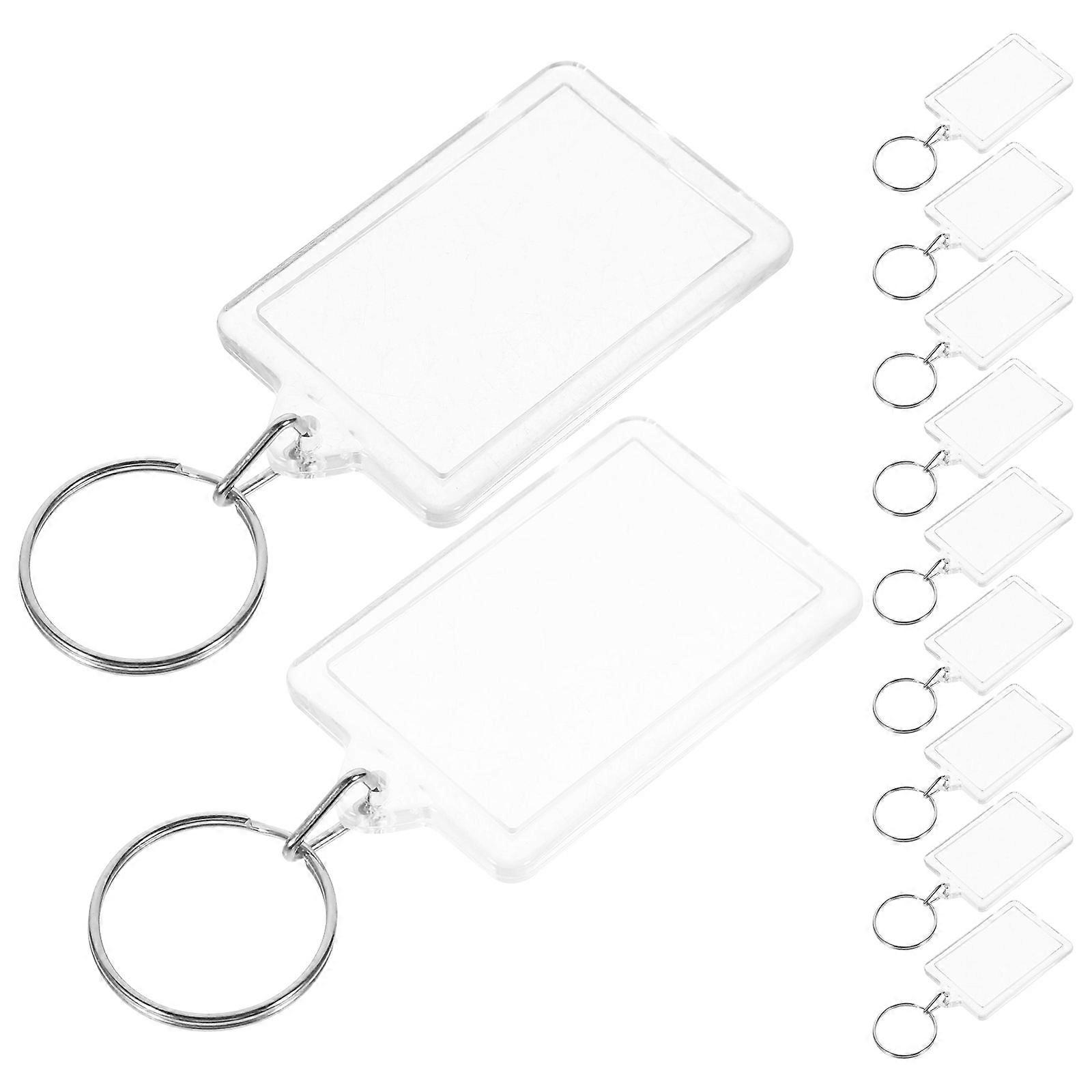 DIY Key Chains 90Pcs Blank Keychains Insertable Picture Holder For Friends And Family Durable Acrylic Sleek Modern Design
