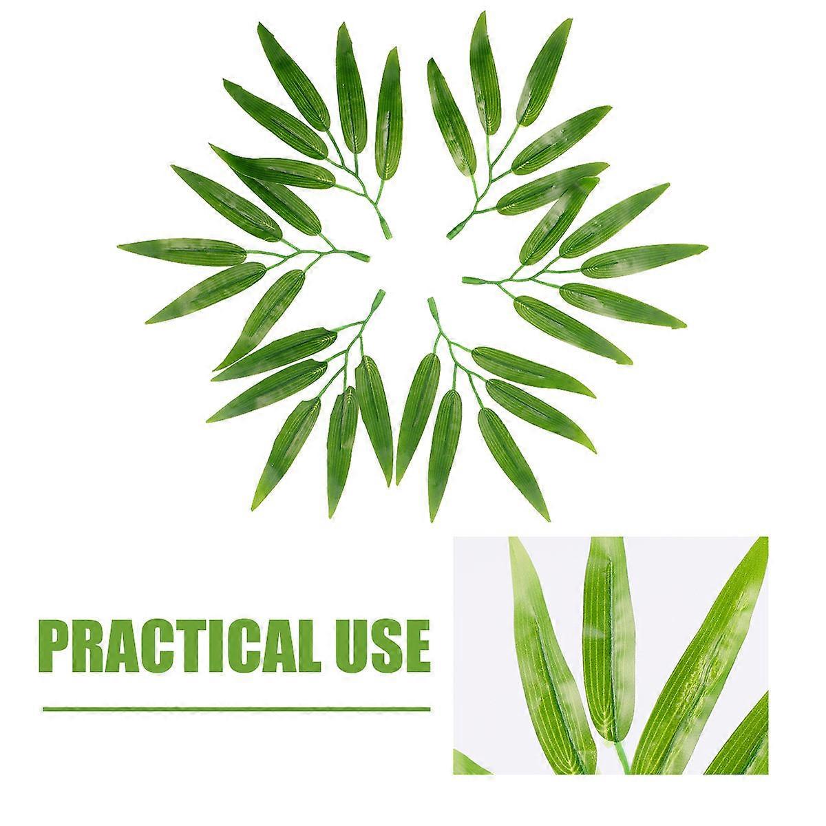 Simulated Bamboo Leaves Bamboo Branches Decorative Set 200Pcs for Home