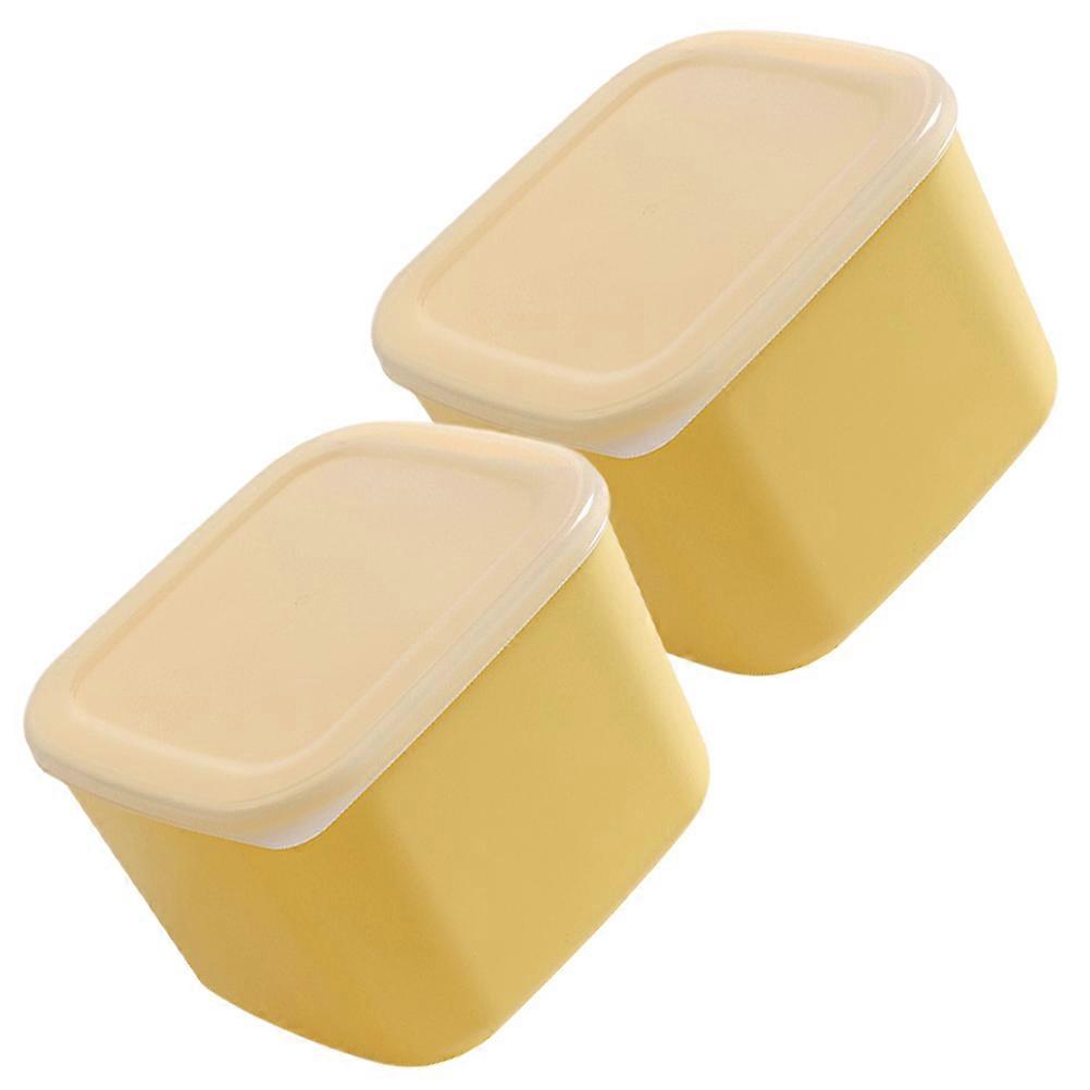 Container Keep Cheese Fresh Butter Storage Case PP Material Prevent Flavor Mixing Refrigerator Use 2Pcs