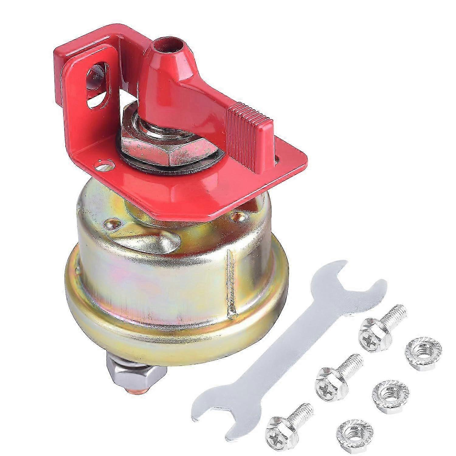 Battery Disconnect Switch with Locking Bracket, 12V-48V High Current Metal Rotary Battery