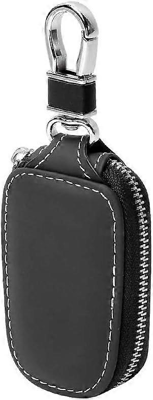 Ocean Leather Car Key Chain (Black), Protective Smart Key Fob