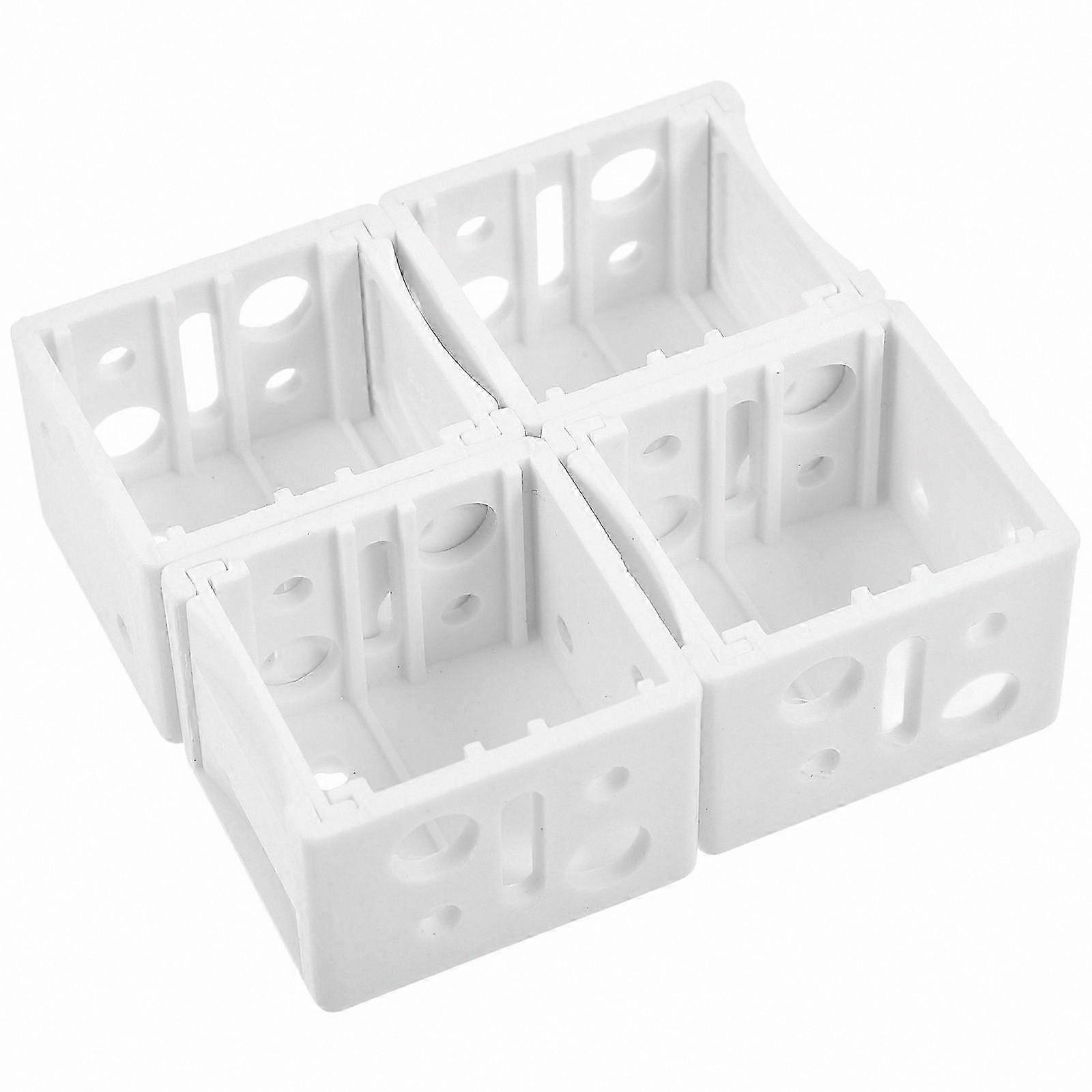 4-Pack White Window Blind Brackets for Profile Box Mounting, Headrail and Vertical Blind Support