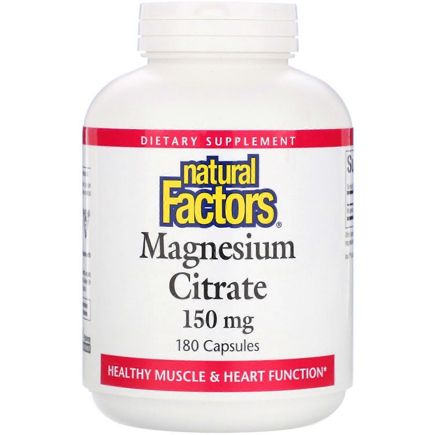 Natural Factors, Magnesium Citrate, 150 mg, 180 Capsules