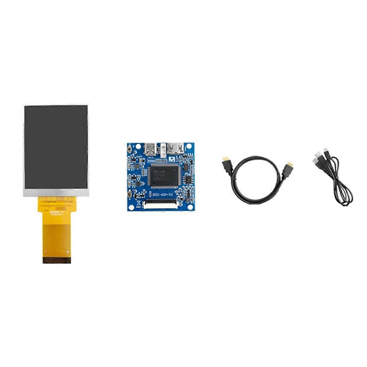 2.8-Inch Mini Split Screen HDMI-Compatible Display 480x640 Resolution Full View RGB IPS Universal Ca