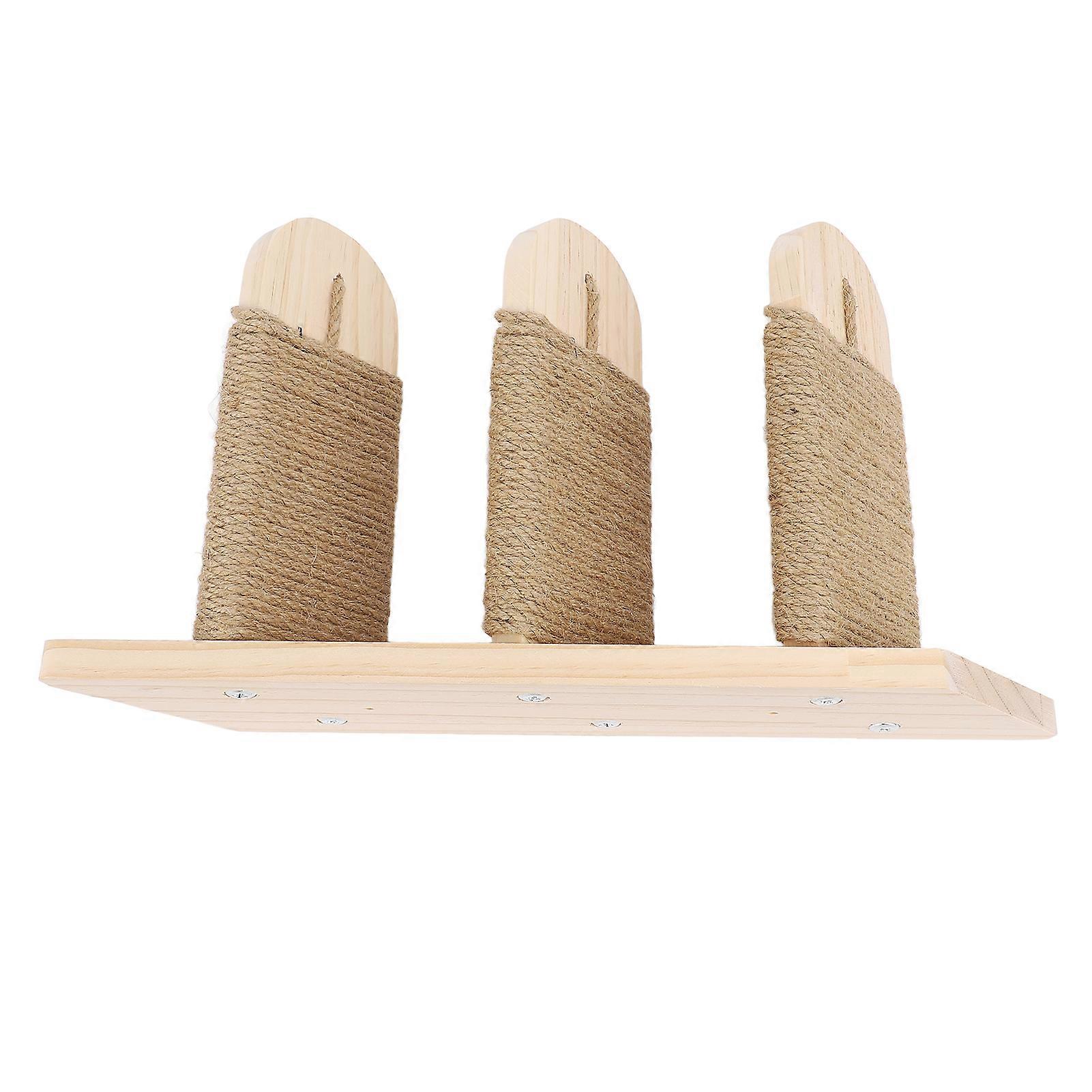 Cat Wall Mounted Climbing Shelves Pine Wood 3 Steps Space Saving