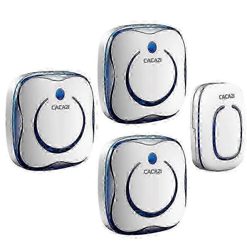 Digital vattentät trådlös dörrklocka för smarta hem, 1-3 dörrklockor, AC-musikvarning