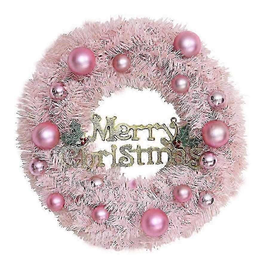 30cm Pink Christmas Wreath with Ornaments,Perfect for Malls and Displays miao8
