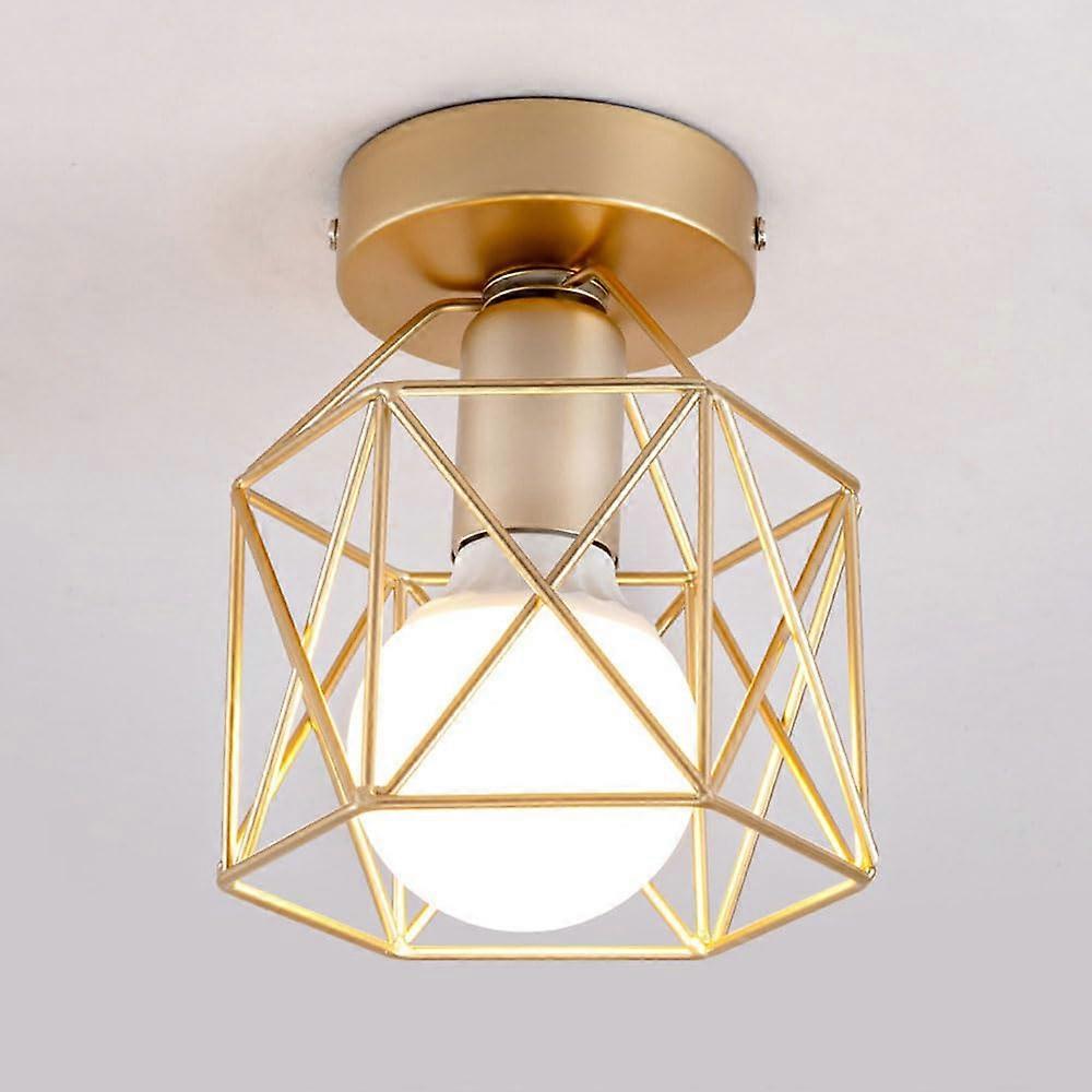 Modern Iron Ceiling Lamp European Style Corridor Ceiling Light Gold Finish Close To Ceiling Fixture