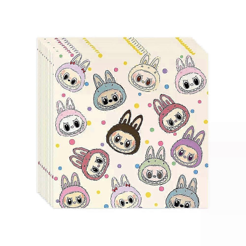 MINISO Cartoon Labu Party Tableware Set for Children's Birthday with Plates and Flags