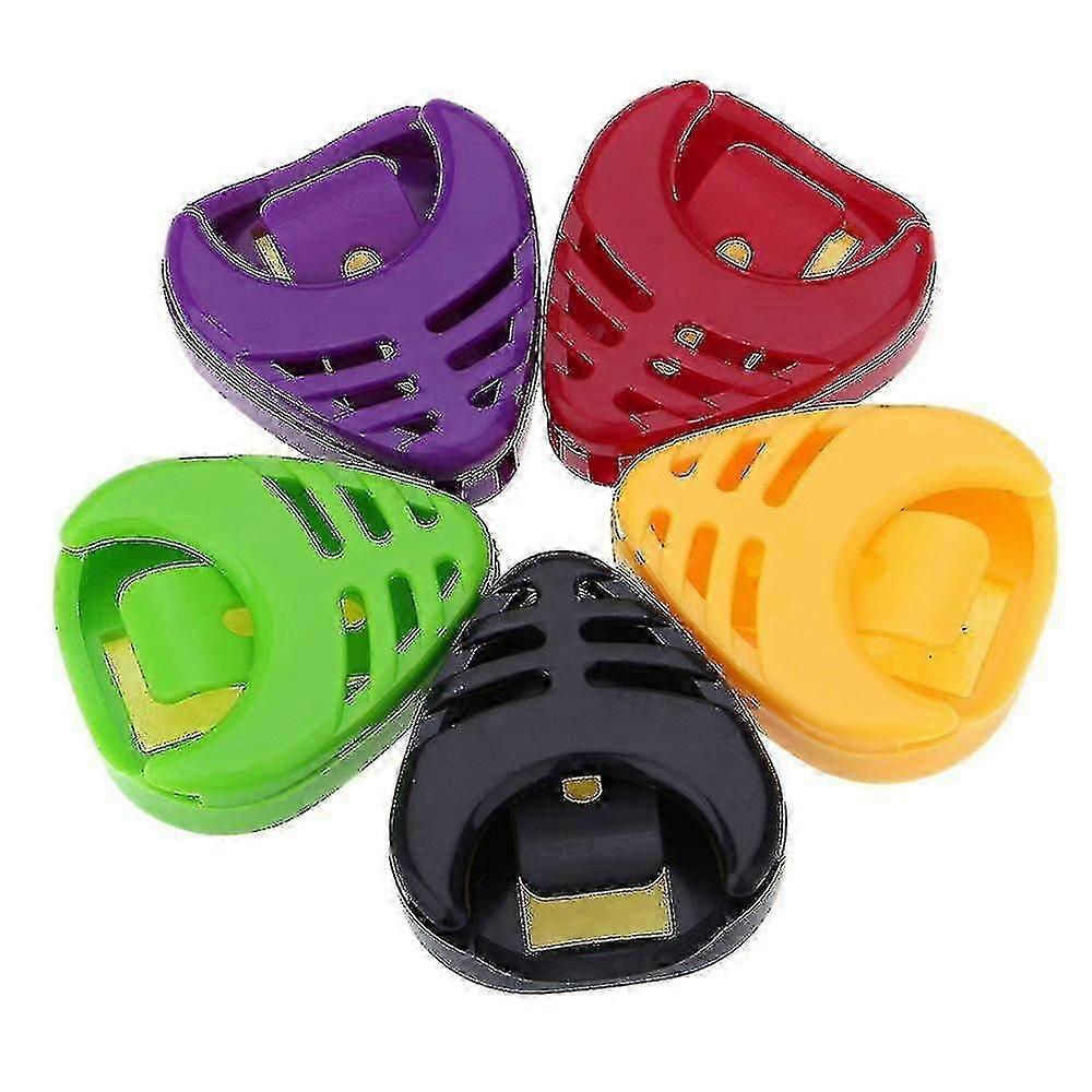 على شكل قلب الغيتار اختيار الحالات 5PCS لزجة والمحمولة