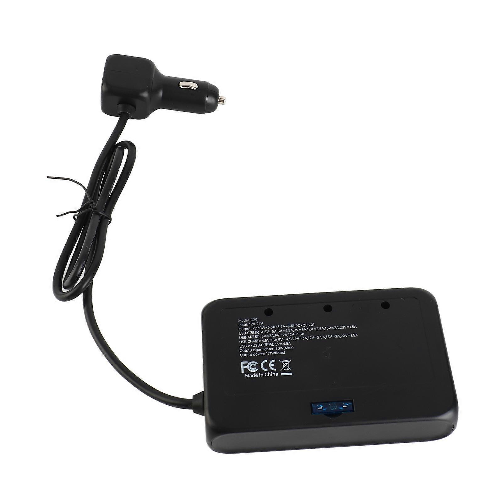 Cigarette Lighter Adapter 171W 3 Socket Power Splitter Car Charger Adapter Cigarette Lighter Splitter