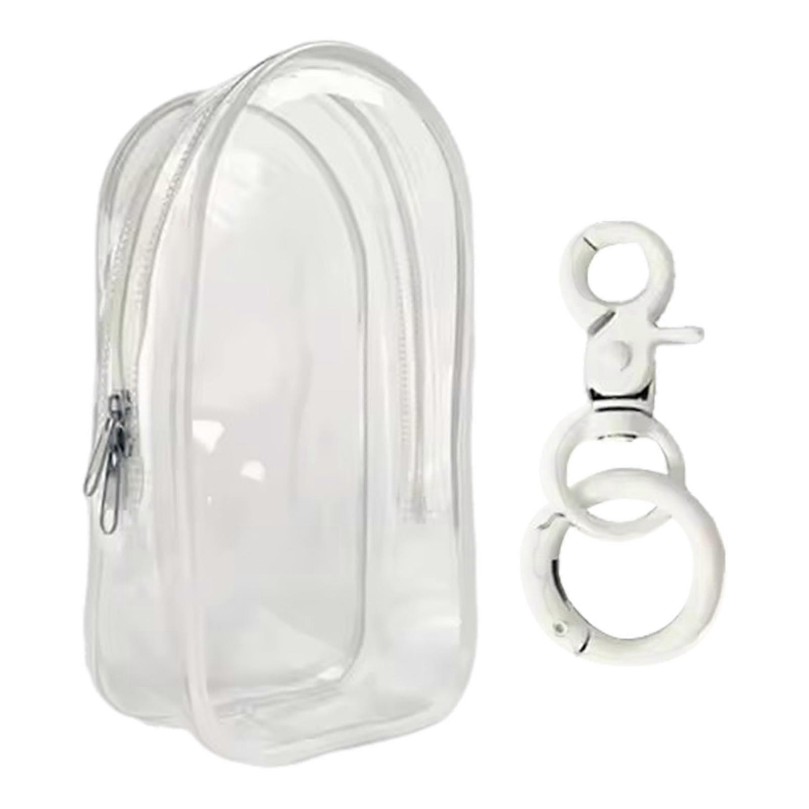 PVC Labubu Doll Protective Bag with Keychain Portable Plush Doll Case Dustproof Doll Outing Bag
