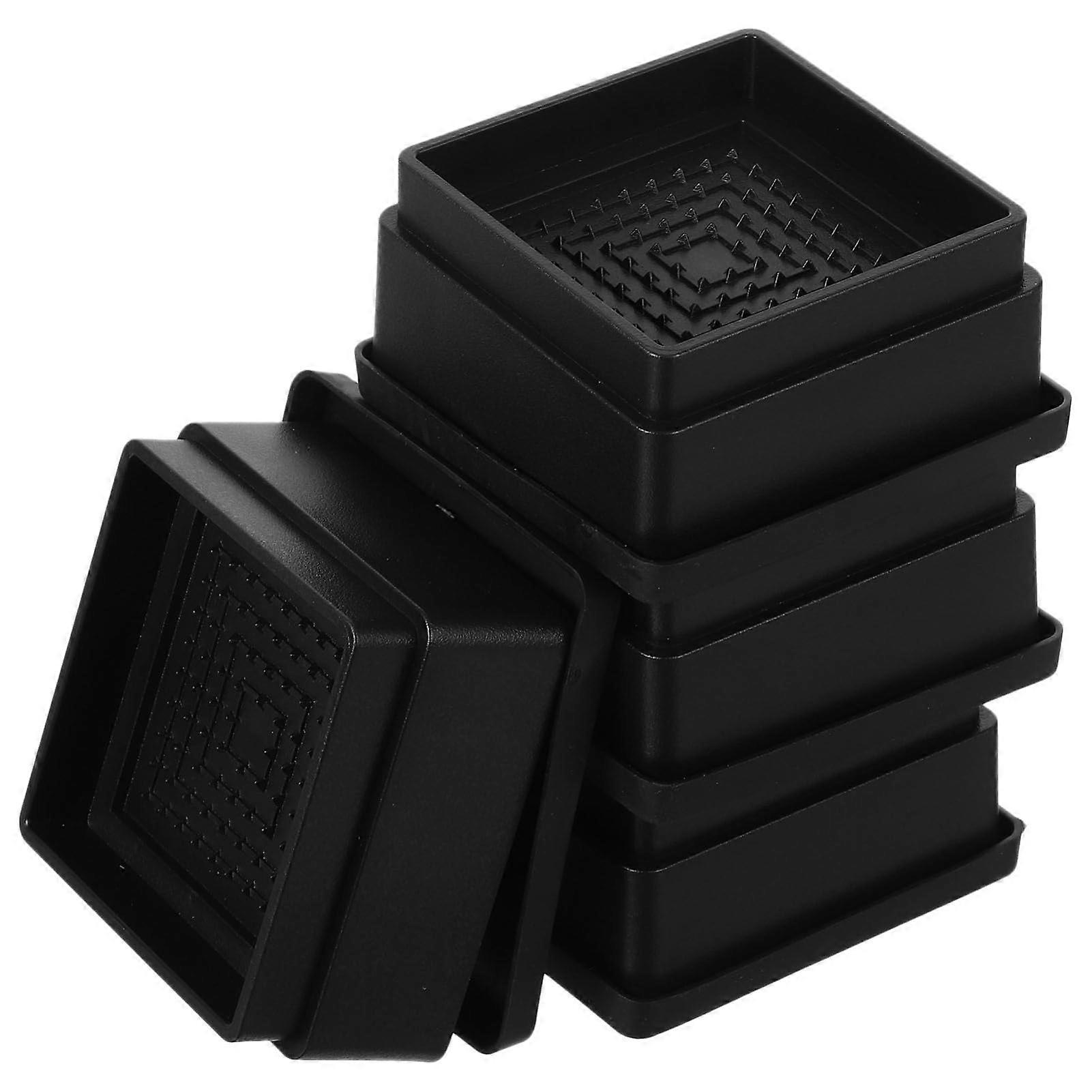 4pcs Non Slip Furniture Risers Stackable Bed Lifters For Sofa Desk Chair Leg Extenders Stable Design Space Saving