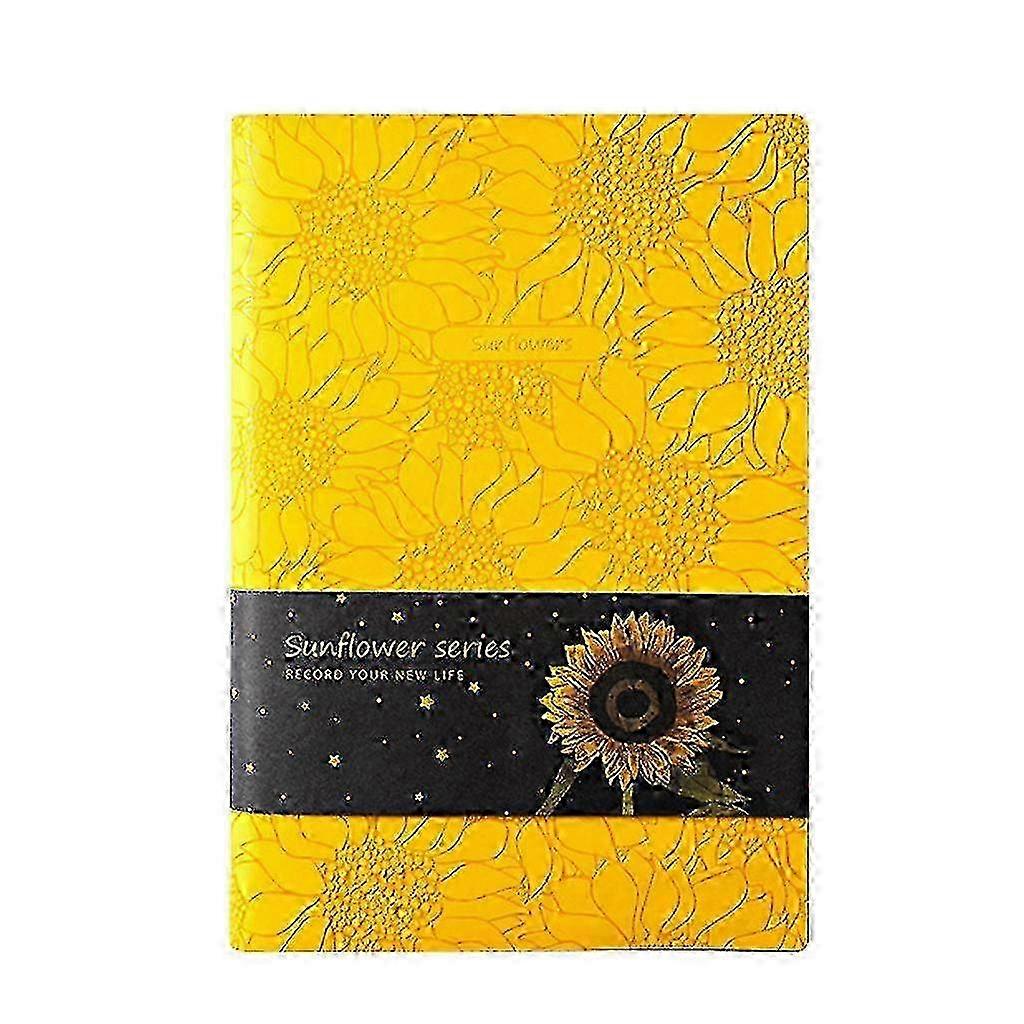 A5 Weekly Planner Notepad - PU Leather Sunflower Notebook Diary with Gift Edition