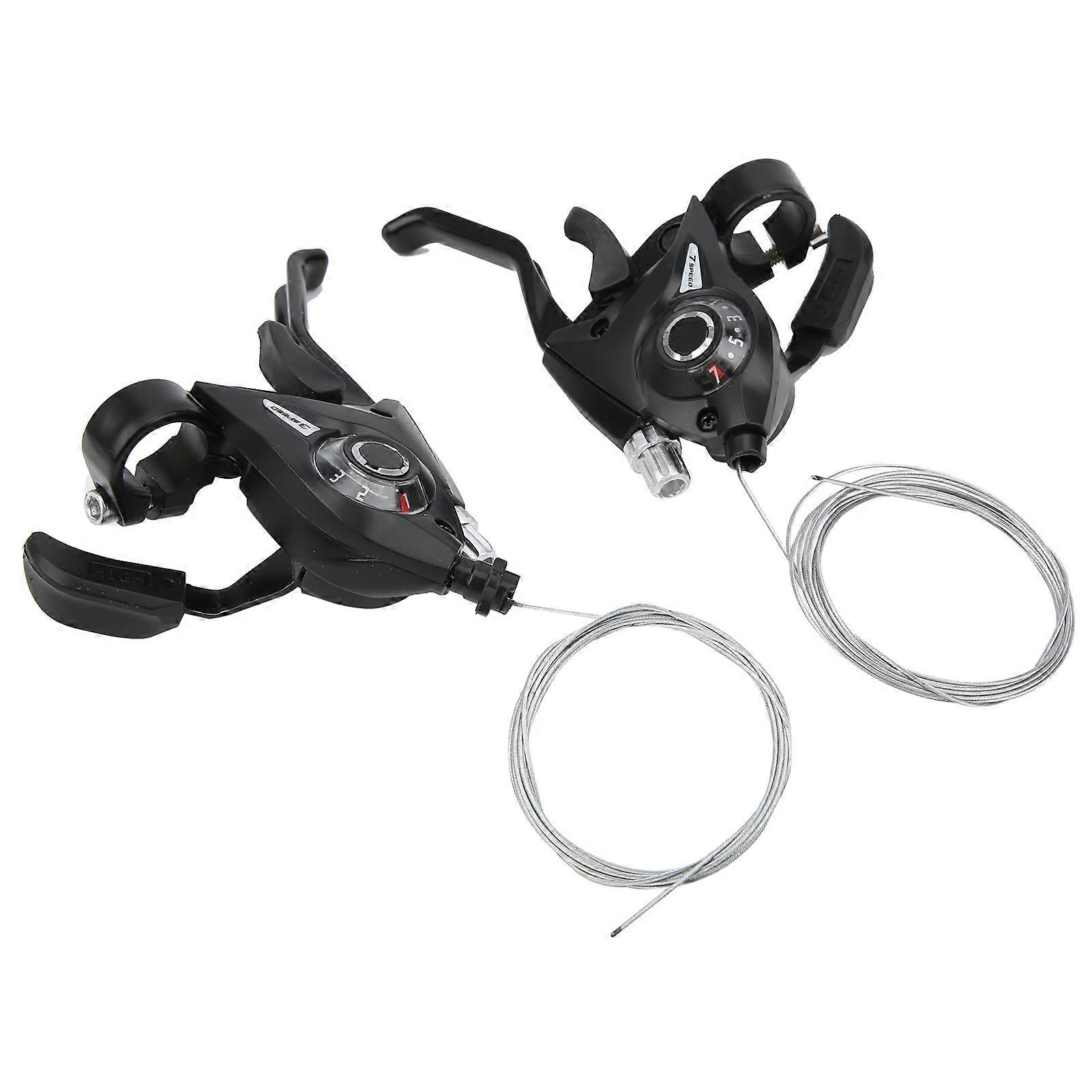 1Pair 3x7 21 Speed Bicycle Brake and Shifter Levers Combination Set with Gear Shift Cable