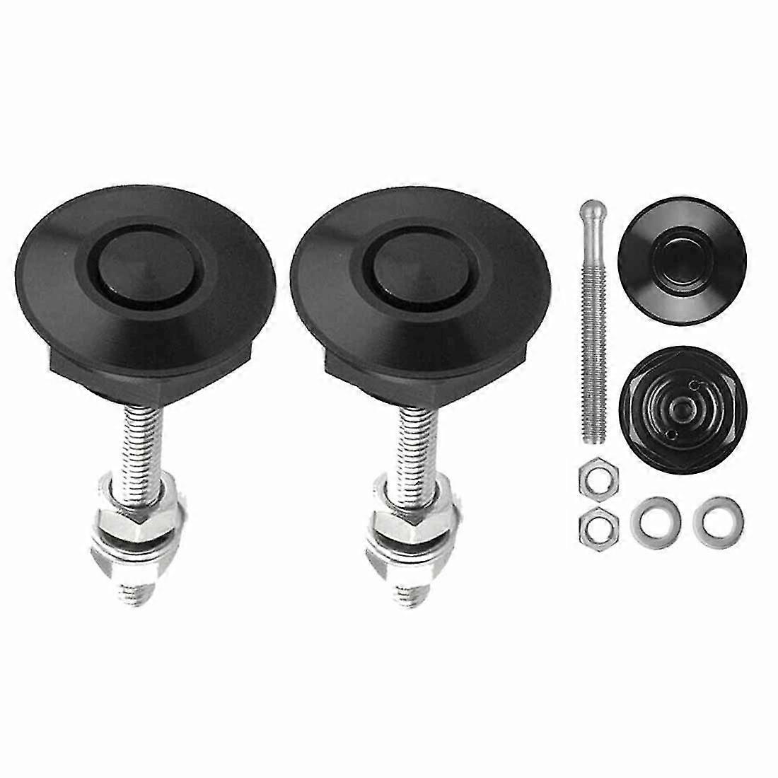 2 Pcs Push Button Quick Release Hood Bonnet Pins Lock Clip Car Bumper Latch Kit