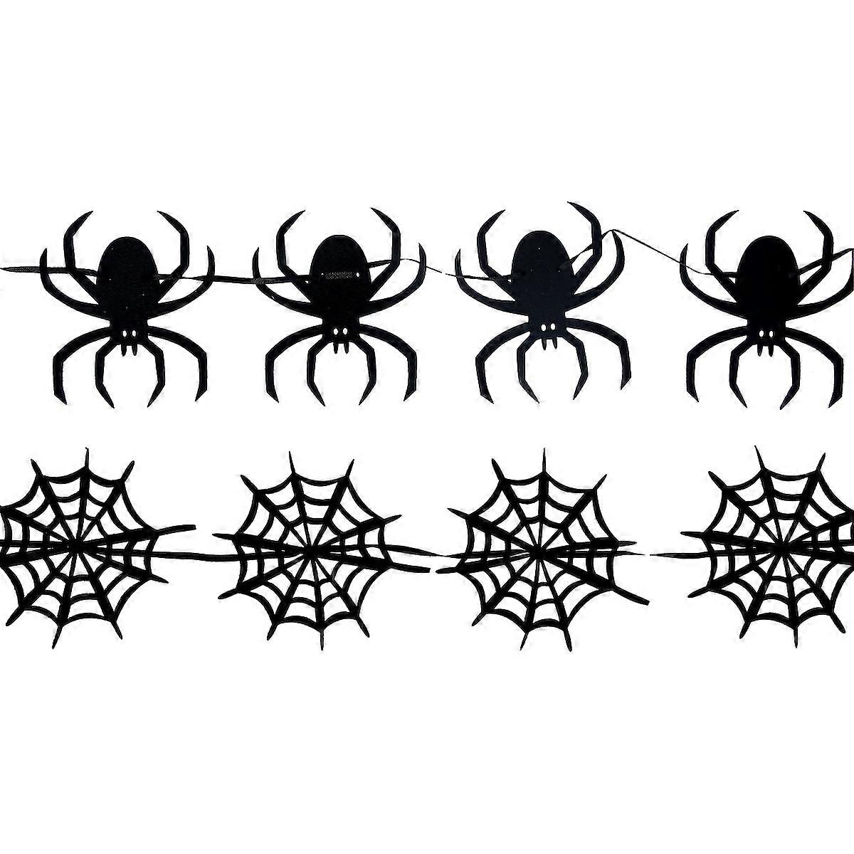 Gisela Graham Set of 2 Spiders Web Halloween Garlands