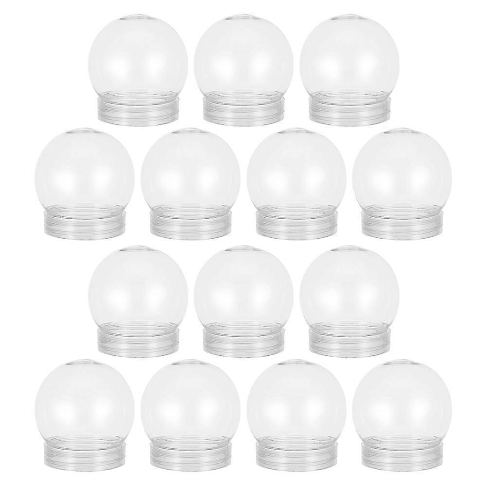 Transparent Plastic Snow Globe Jar for Decoration Use with 14Pcs