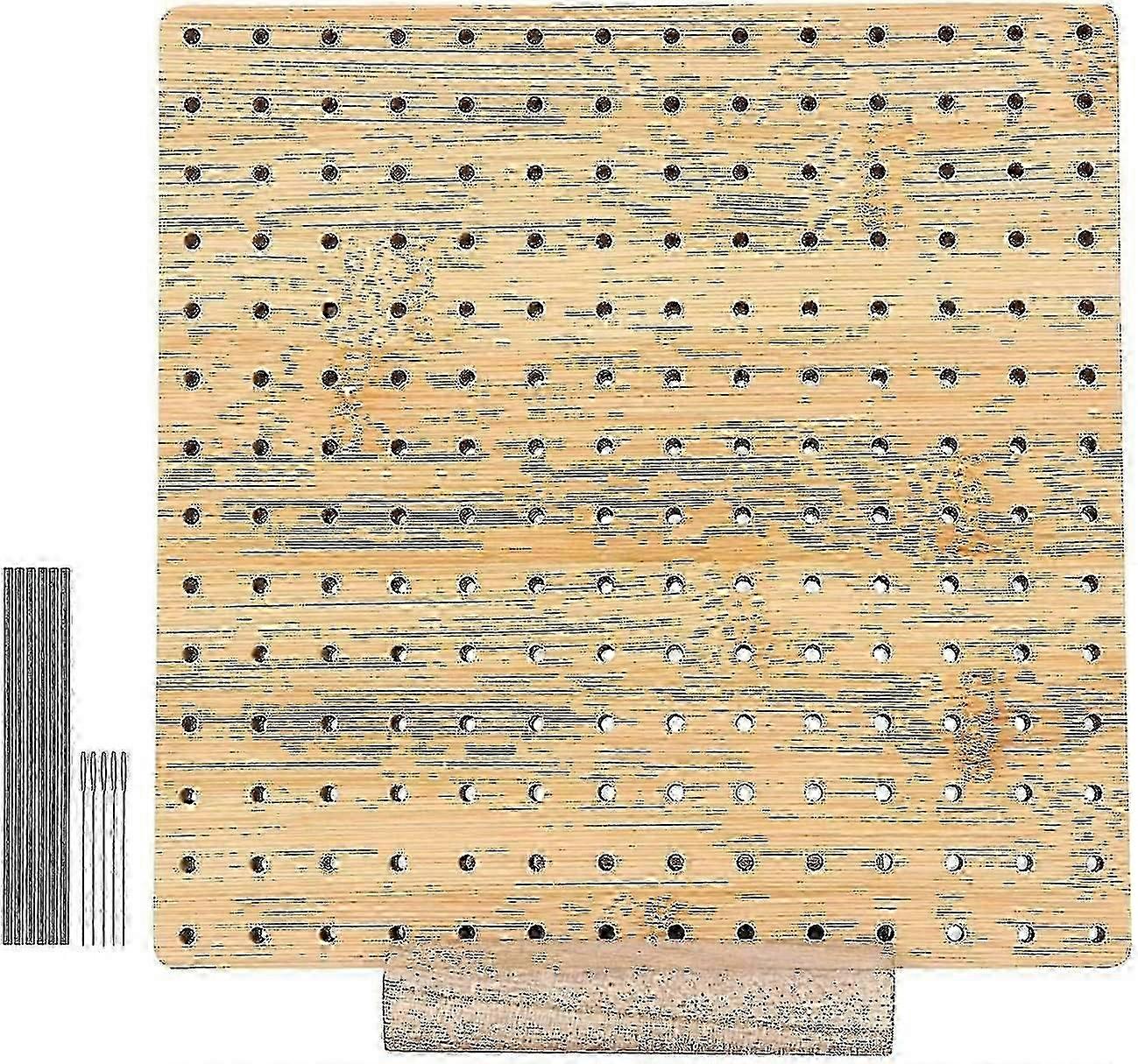Handcrafted Wooden Blocking Board for Crochet & Knitting Projects, Square Blocking Tool with Wood Base