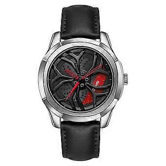 SANDA 1065 3D Hollow Wheel Dial Watch Leather Belt