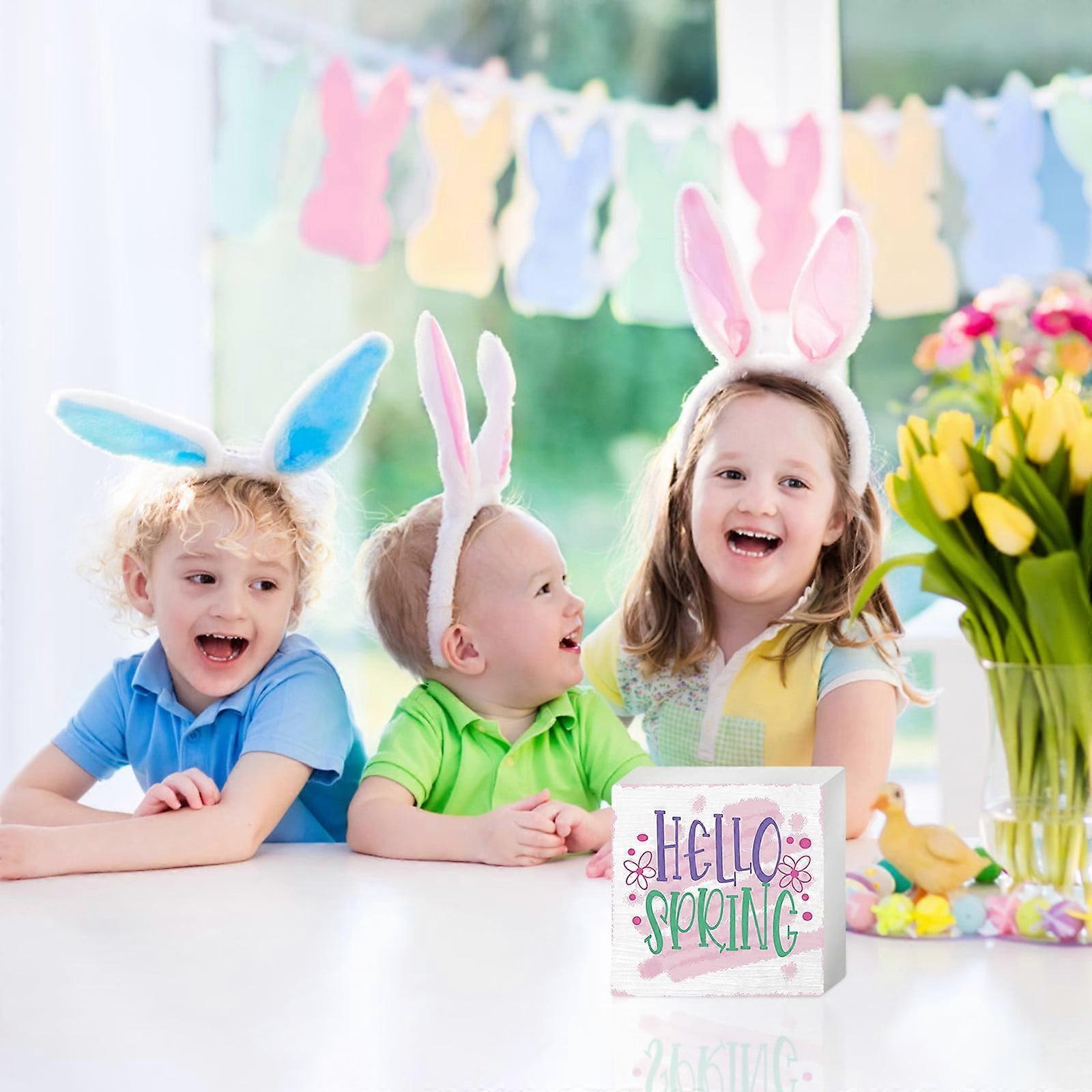 YiFudd Easter Wooden Decorations Easter Wooden Party Scene Layout Decoration