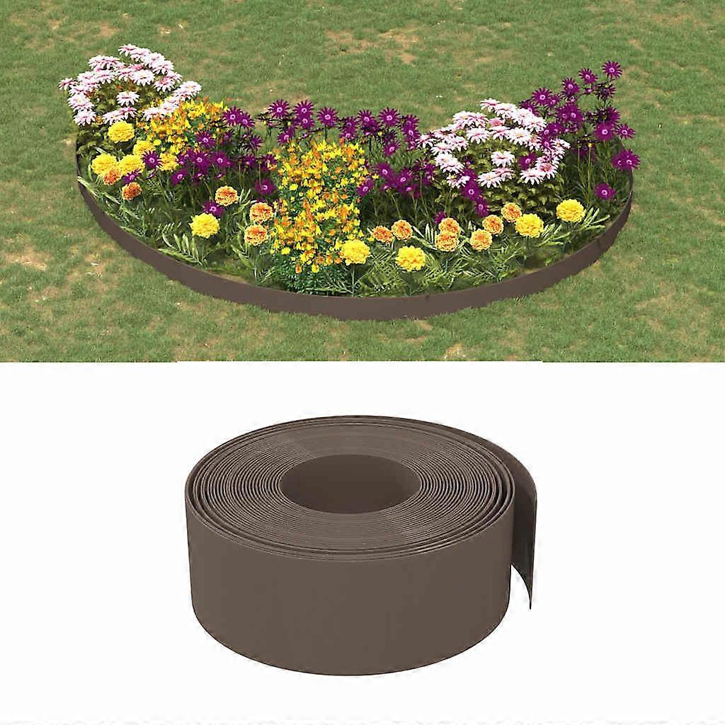 Lawn edging 3 pcs Brown 10 m 20 cm Polyethylene