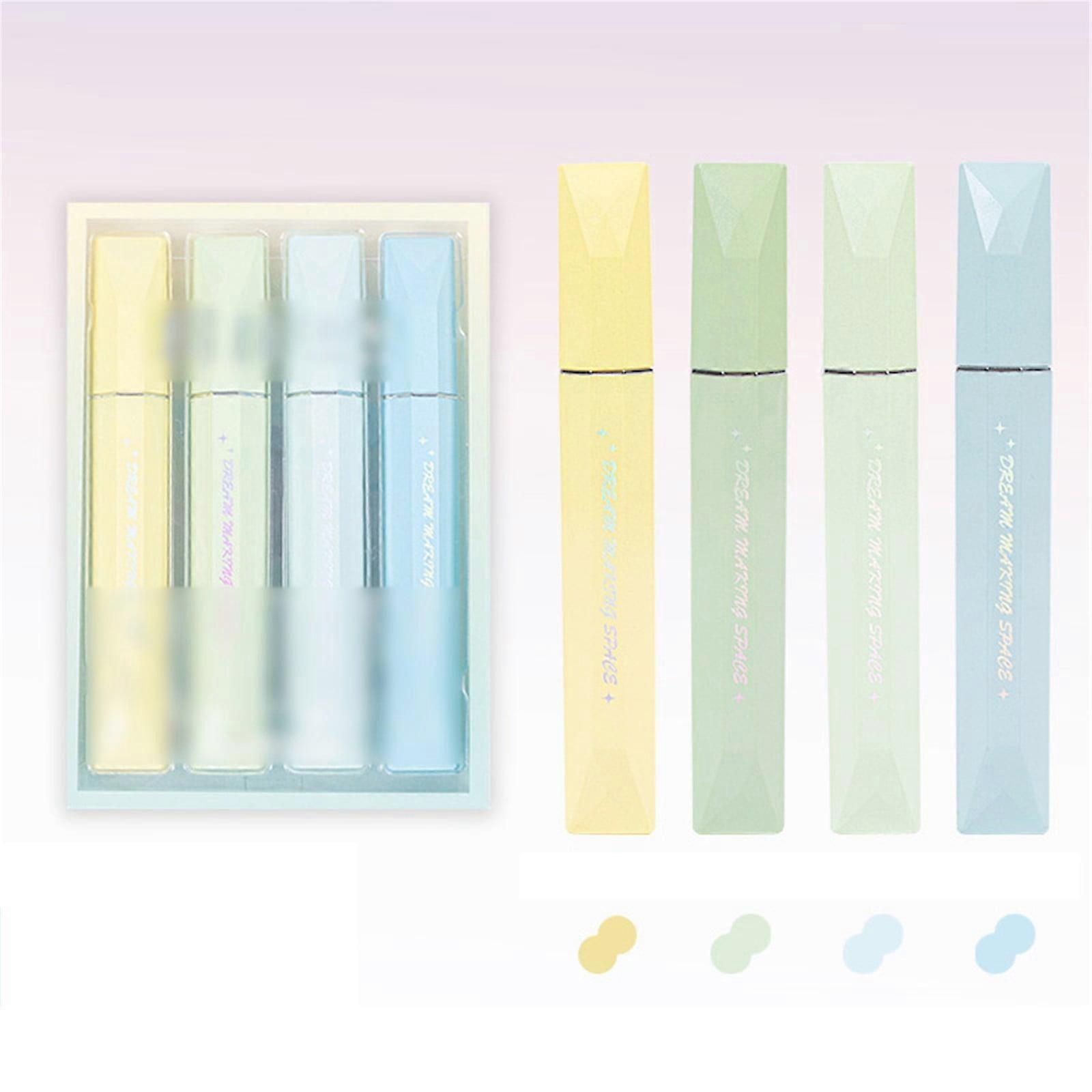 Pen Celebration Activ Bright Pastel Highlighters Set of 4, Chisel Tip Metal Highlighters with Glitter Ink, 13ml, Aesthetic Design