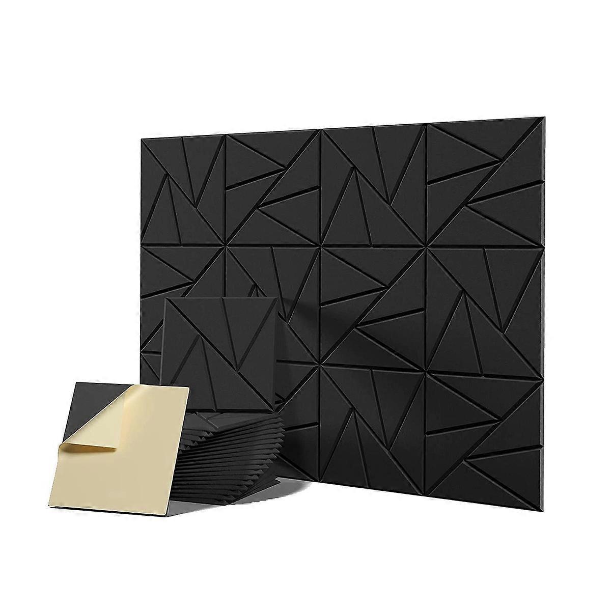 12Pack Acoustic Panels with Self-Adhesive, Black