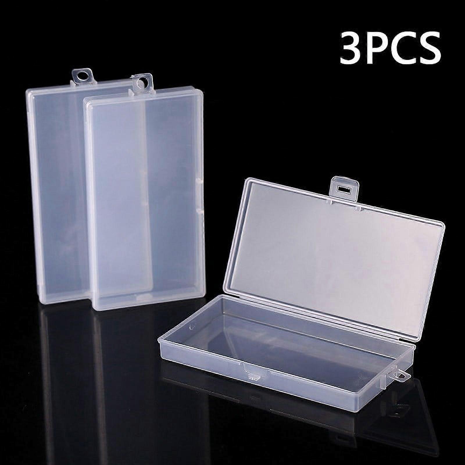 3pcs Storage Box Collection Box Holder With Transparent Plastic Case Plastic Jewelry Box Sorted Storage Rectangle Case,