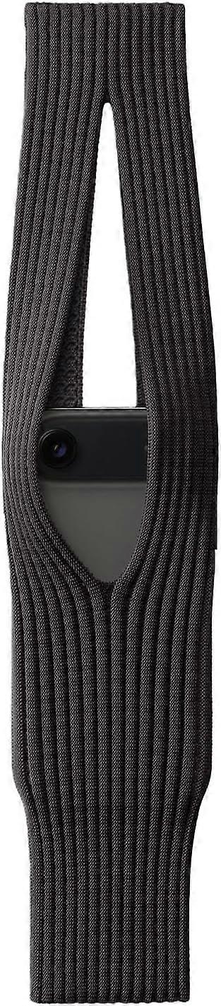 Short-Style Black Knitted Phone Pouch 40CM - 3D Knitting Craft, Compatible with Apple iPhone Pocket Series, Portable Protective Bag with Soft Texture