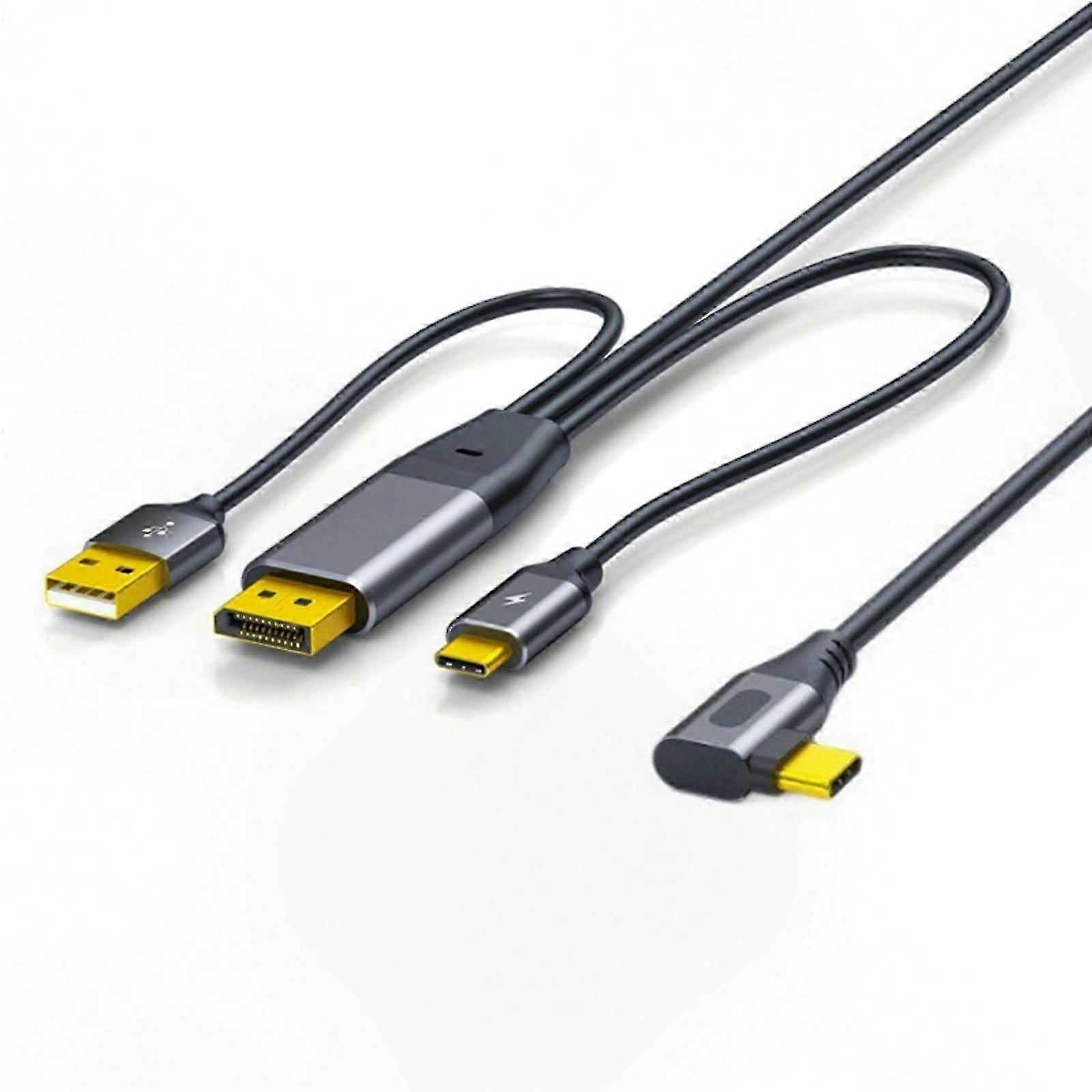 USB C to DisplayPort Adapter, 4K@60Hz Video Cable with Touch Control for Portable Monitors and VR Gaming Devices